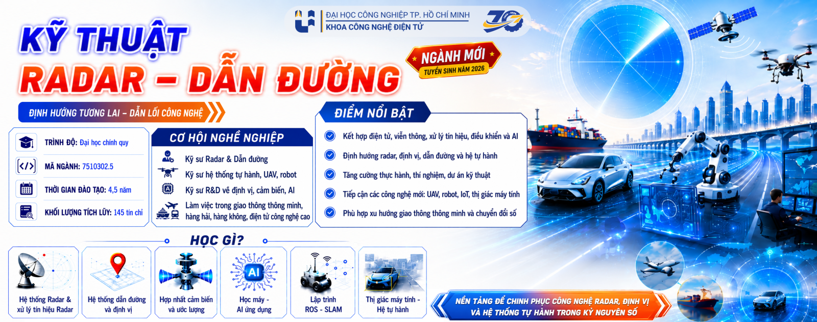 FET-IUH chính thức tuyển sinh ngành Kỹ thuật Radar – Dẫn đường