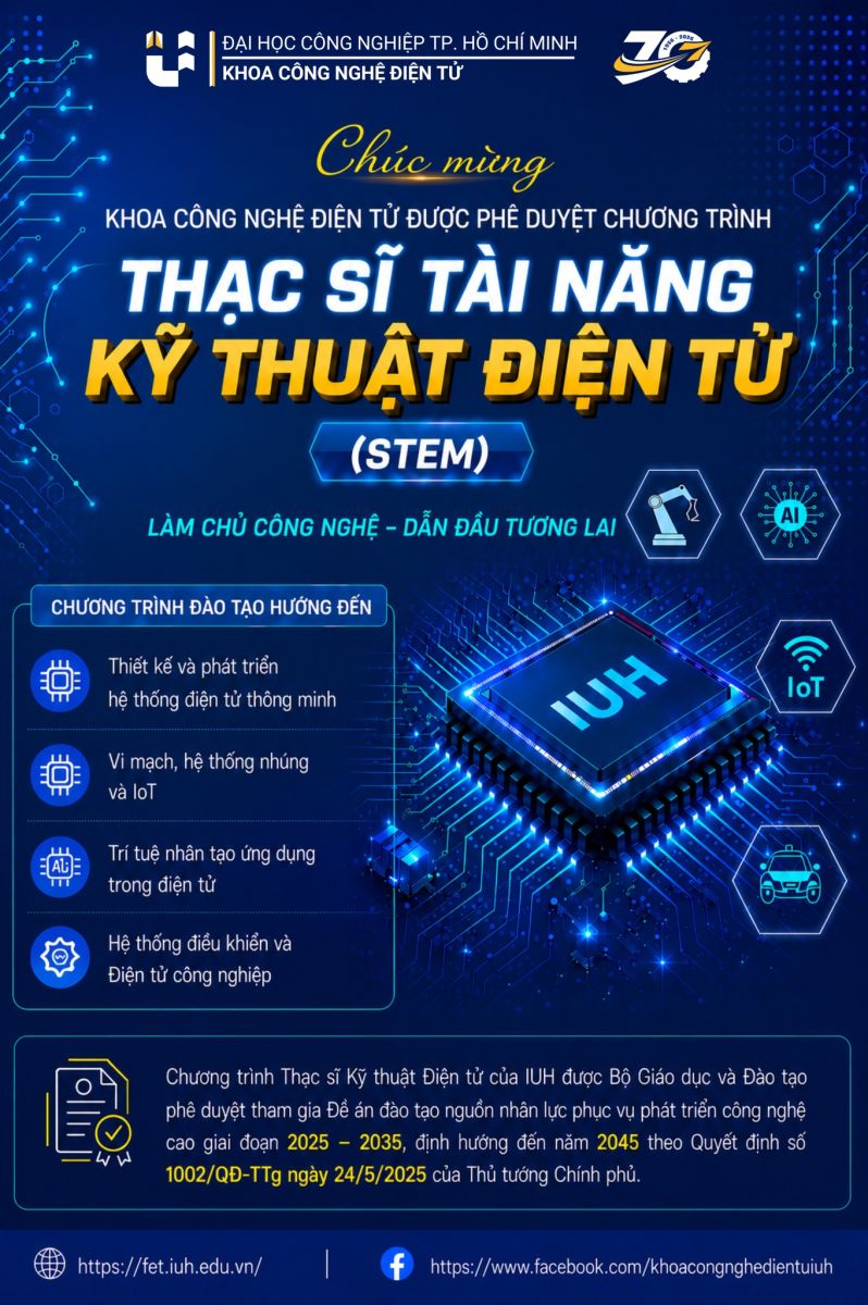 FET được Bộ GD&ĐT phê duyệt chương trình đào tạo Thạc sĩ Tài năng ngành Kỹ thuật Điện tử